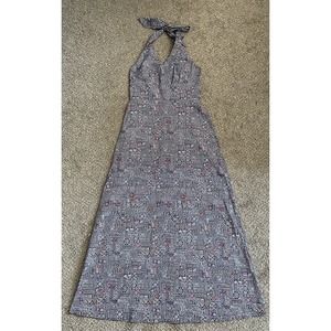 Tori Richard size 8 Halter Maxi Dress Multicolor Printed Sexy Vacation